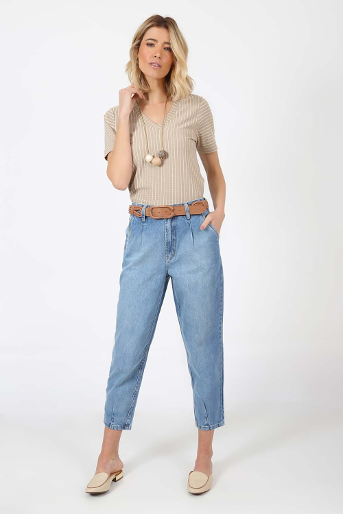 Blusa Decote V Listrada - V20